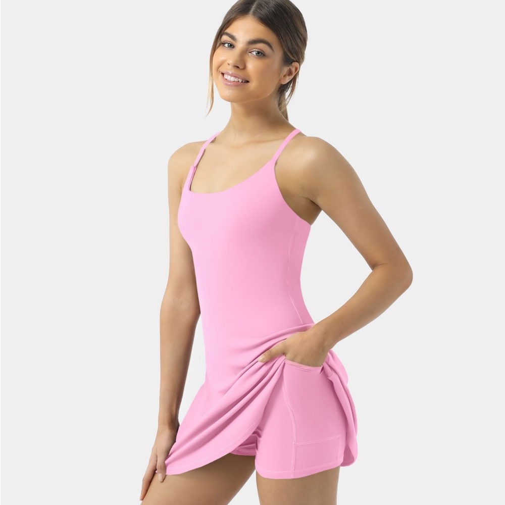 HALARA NWT Everyday Cloudful™ Fabric Backless 2-in-1 Flare Workout Dress-Wannabe
